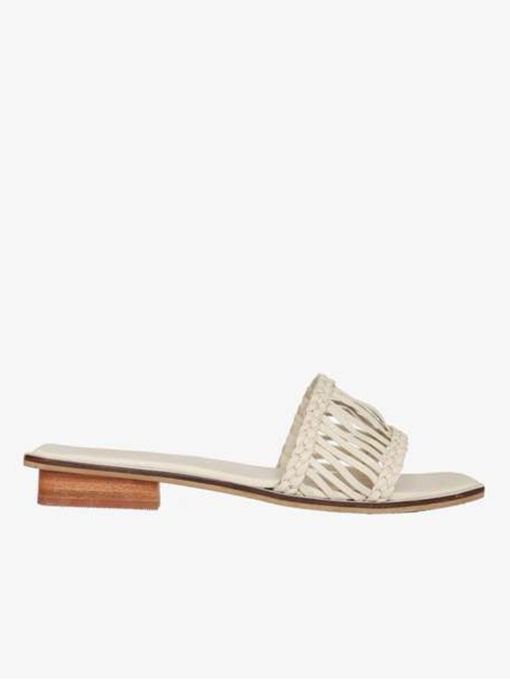 Bembien Estelle Woven Leather Slide Sandals - Cream Size 37 NIB